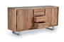 GINER Y COLOMER - Buffet 4 portes en bois d'acacia naturel - 82 x 172 x 45 cm